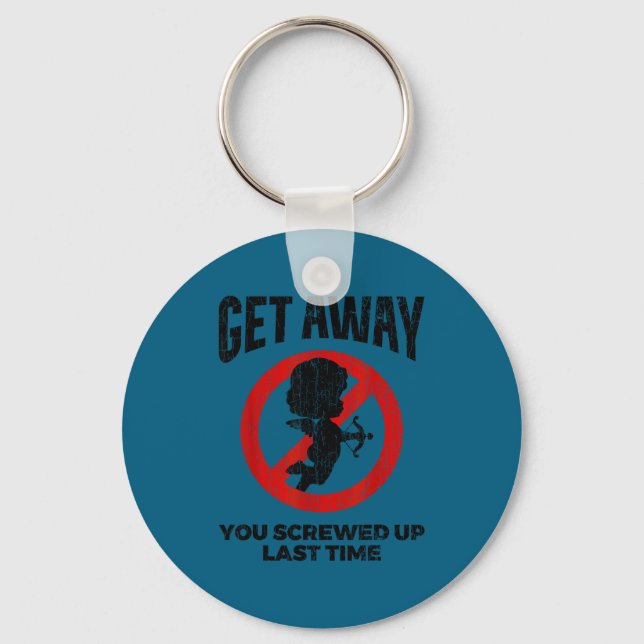 Anti Valentines Sarcastic Cud Quote Funny Gift  Key Ring (Front)