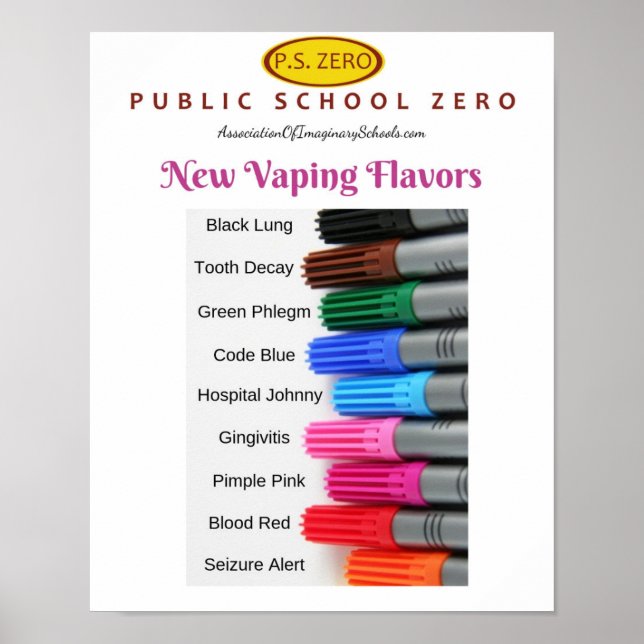 Anti-Vaping Anti-Smoking Health Warning Poster (Front)