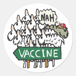 Anti Vax Sheep Vaccination Classic Round Sticker
