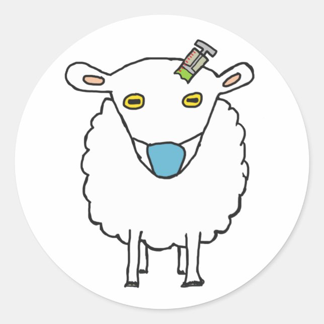 Anti Vax Sheep Vaccination Classic Round Sticker (Front)