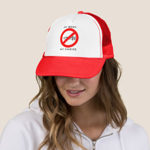 Anti-Vax Symbol Trucker Hat Cap My Body My Choice