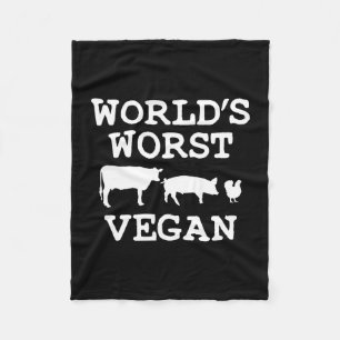 Anti vegan meat-eater bbq grilling pitmaster fleece blanket