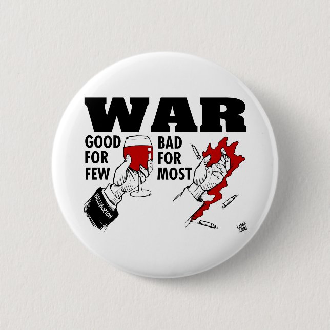 anti war 6 cm round badge (Front)
