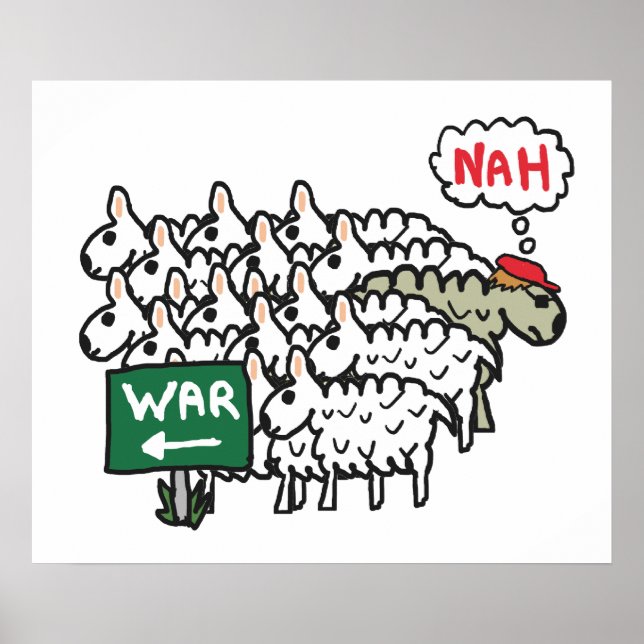 Anti War Sheep Poster (Front)