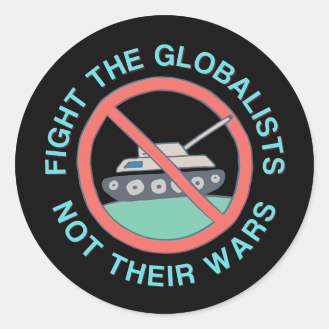 Anti War Stop the Sanctions Great Reset Classic Round Sticker (Front)