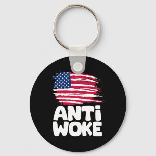 Anti Woke American Flag Conservative Republican Fo Key Ring