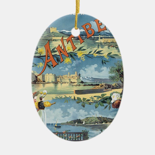 Antibes Ceramic Tree Decoration (Front)