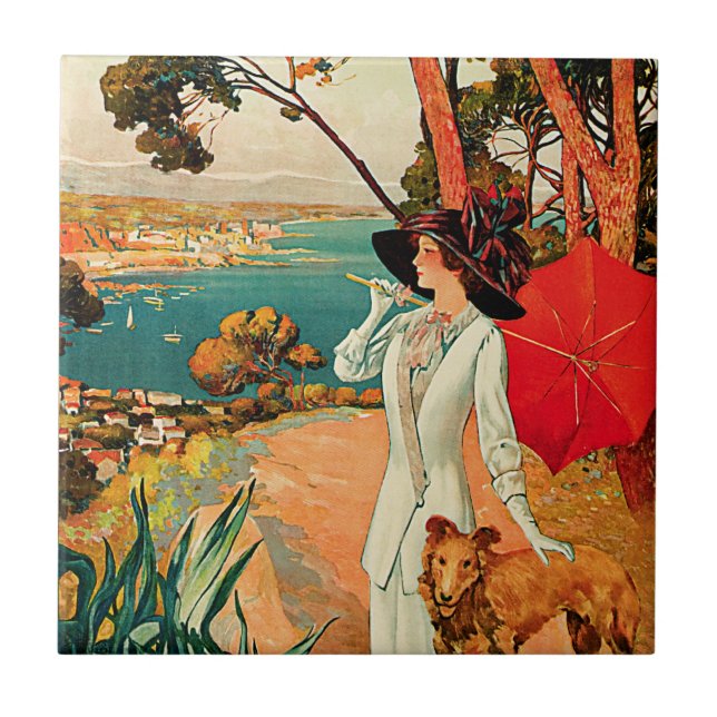 Antibes ~ Cote D'Azur Ceramic Tile (Front)