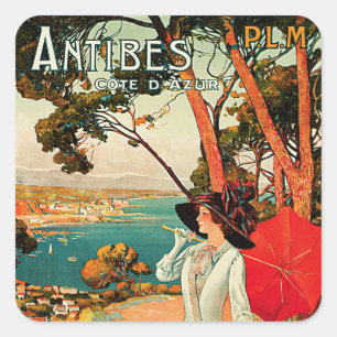 Antibes Cote D'Azur Square Sticker