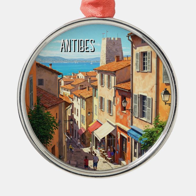 Antibes France Travel Metal Ornament (Front)