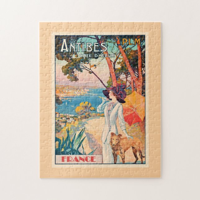 Antibes, France travel poster, Jigsaw Puzzle (Vertical)