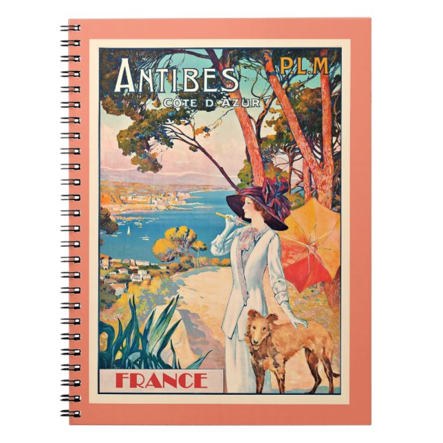 Antibes France vintage poster Notebook (Front)