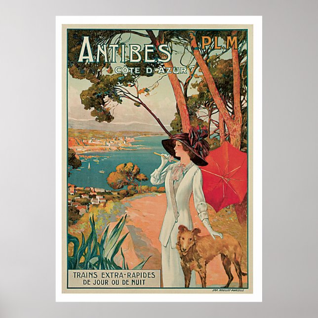 Antibes France Vintage Travel Poster (Front)