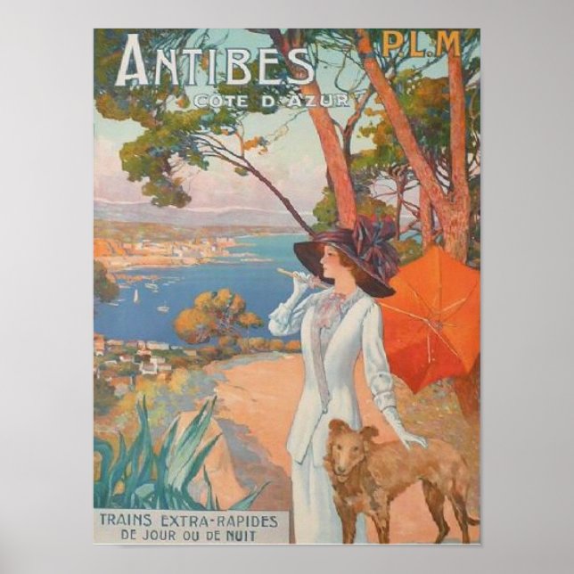 Antibes France Vintage Travel Poster (Front)
