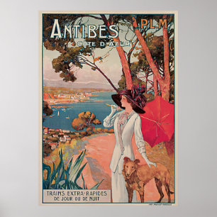 Antibes, France Vintage Travel Poster