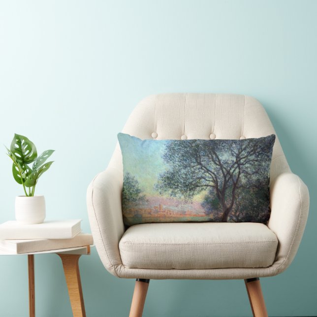 Antibes in the Morning by Claude Monet Lumbar Cushion (Chair)