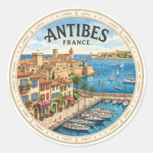 Antibes Old Town France Classic Round Sticker