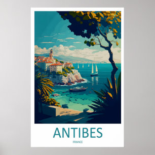 Antibes Park Poster National Travel Vintage Ski