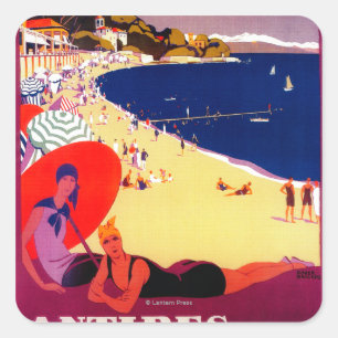 Antibes Vintage PosterEurope Square Sticker