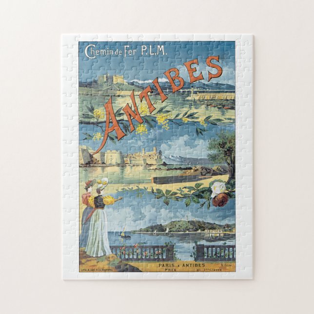 Antibes Vintage Travel Poster Jigsaw Puzzle (Vertical)