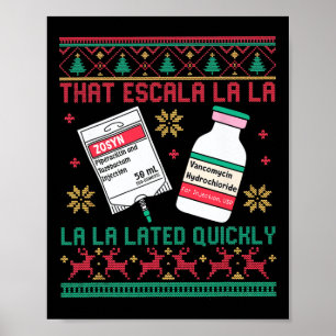 Antibiotic Ugly Christmas Icu Nurse Er Emergency D Poster