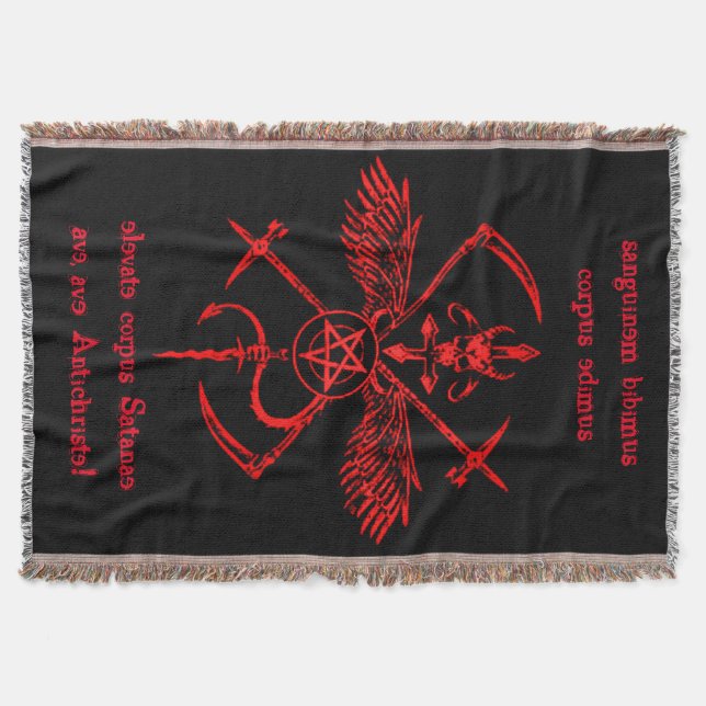 Antichrist Symbol Wall Hanging Tapestry Throw Blanket (Front)