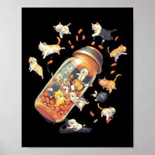 Antidepressant Cat Pill Bottle – Mental Health S D Poster