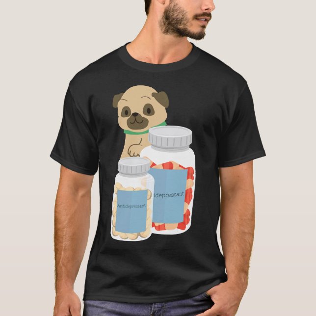 Antidepressant pug 882 T-Shirt (Front)