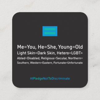 Antidiscrimination card 2.5"x2.5" Pack of 100