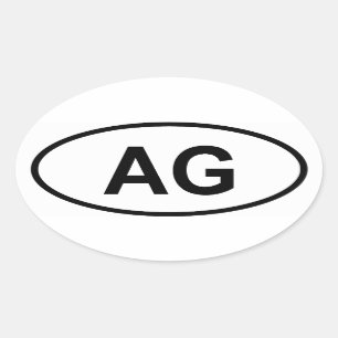 Antigua and Barbuda "AG" Oval Sticker