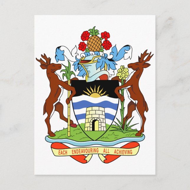 Antigua and Barbuda Coat of Arms Postcard (Front)