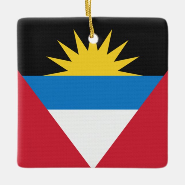 Antigua And Barbuda Flag Ceramic Ornament (Front)