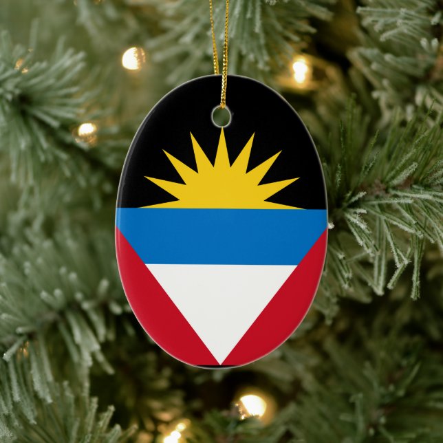 Antigua and Barbuda Flag Ceramic Ornament (Tree)