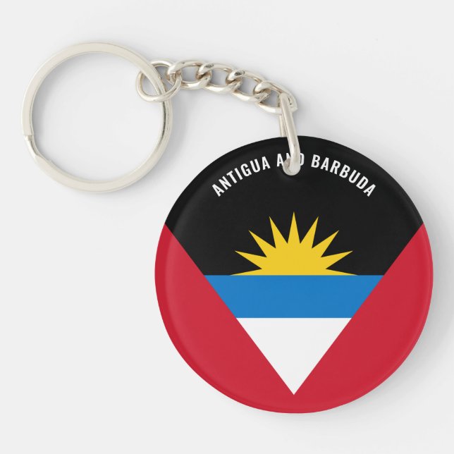 Antigua and Barbuda Flag Charming Patriotic Key Ring (Front)