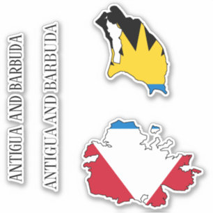 Antigua and Barbuda Flag Charming Patriotic Map