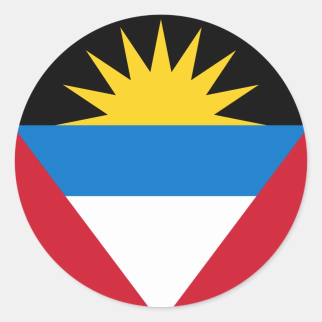 Antigua and Barbuda Flag Classic Round Sticker (Front)