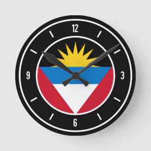 Antigua and Barbuda Flag Elegant Round Clock