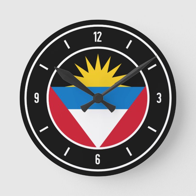 Antigua and Barbuda Flag Elegant Round Clock (Front)