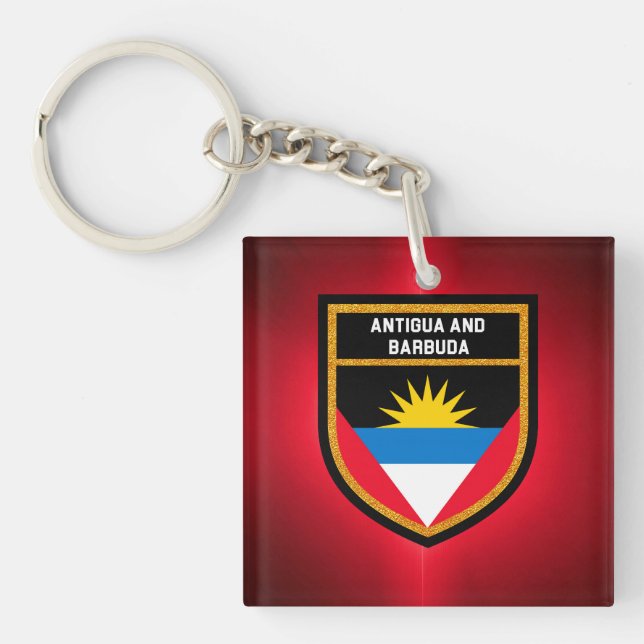 Antigua And Barbuda Flag Key Ring (Front)