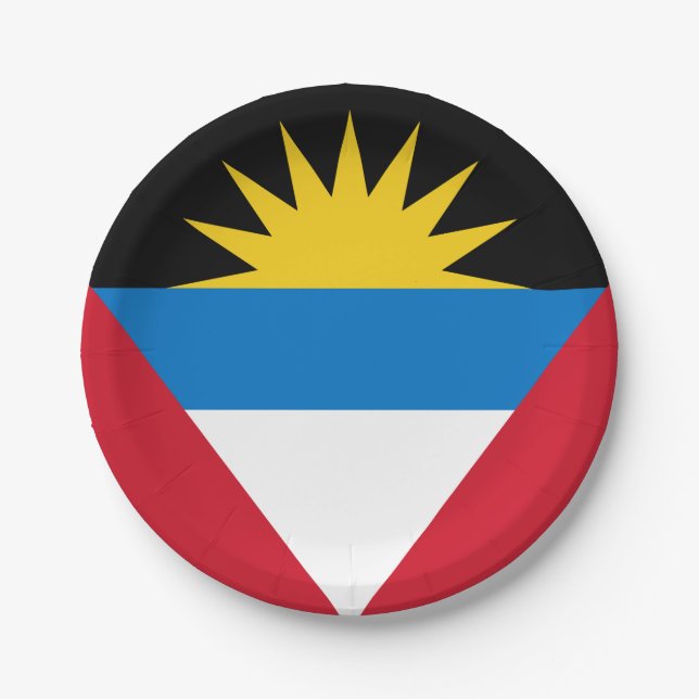Antigua and Barbuda Flag Paper Plate (Front)