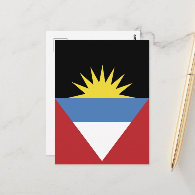Antigua and Barbuda flag Postcard (Front/Back In Situ)