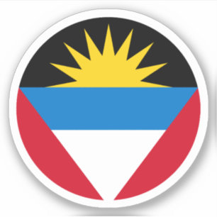 Antigua and Barbuda Flag Round Sticker