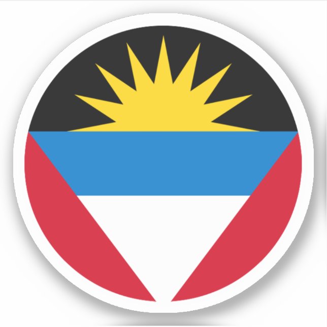 Antigua and Barbuda Flag Round Sticker (Front)