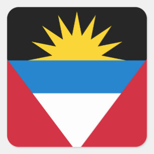 Antigua and Barbuda Flag Square Sticker