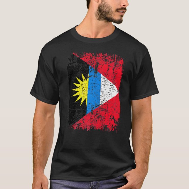 Antigua And Barbuda Flag Vintage Distressed T-Shirt (Front)