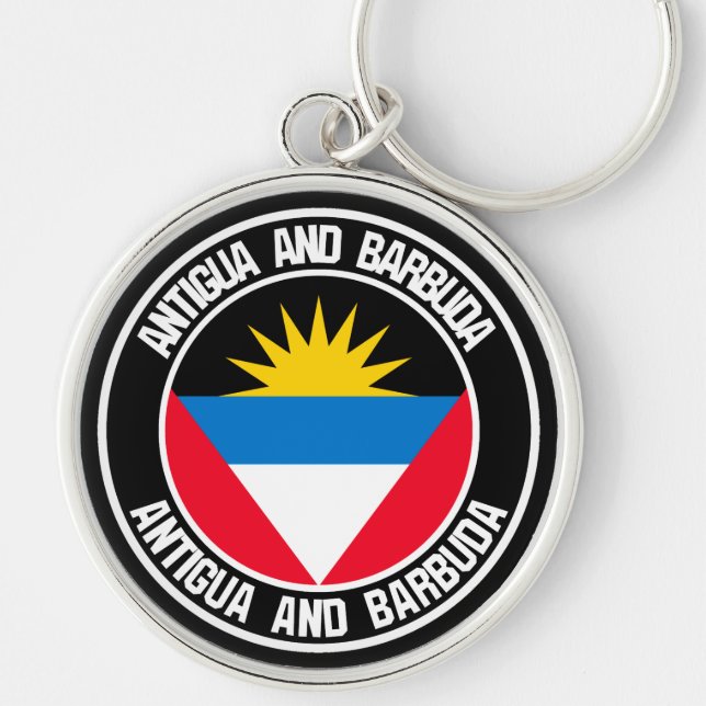 Antigua and Barbuda Round Emblem Key Ring (Front)