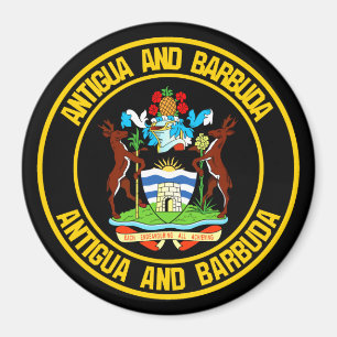 Antigua and Barbuda Round Emblem Magnet