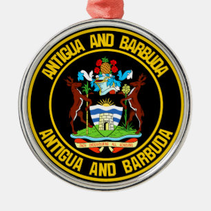 Antigua and Barbuda Round Emblem Metal Ornament