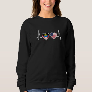 Antigua and Barbuda USA Antiguan American Flag  1 Sweatshirt