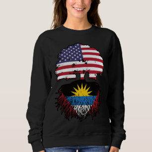 Antigua Antiguan American USA Tree Roots Flag Sweatshirt